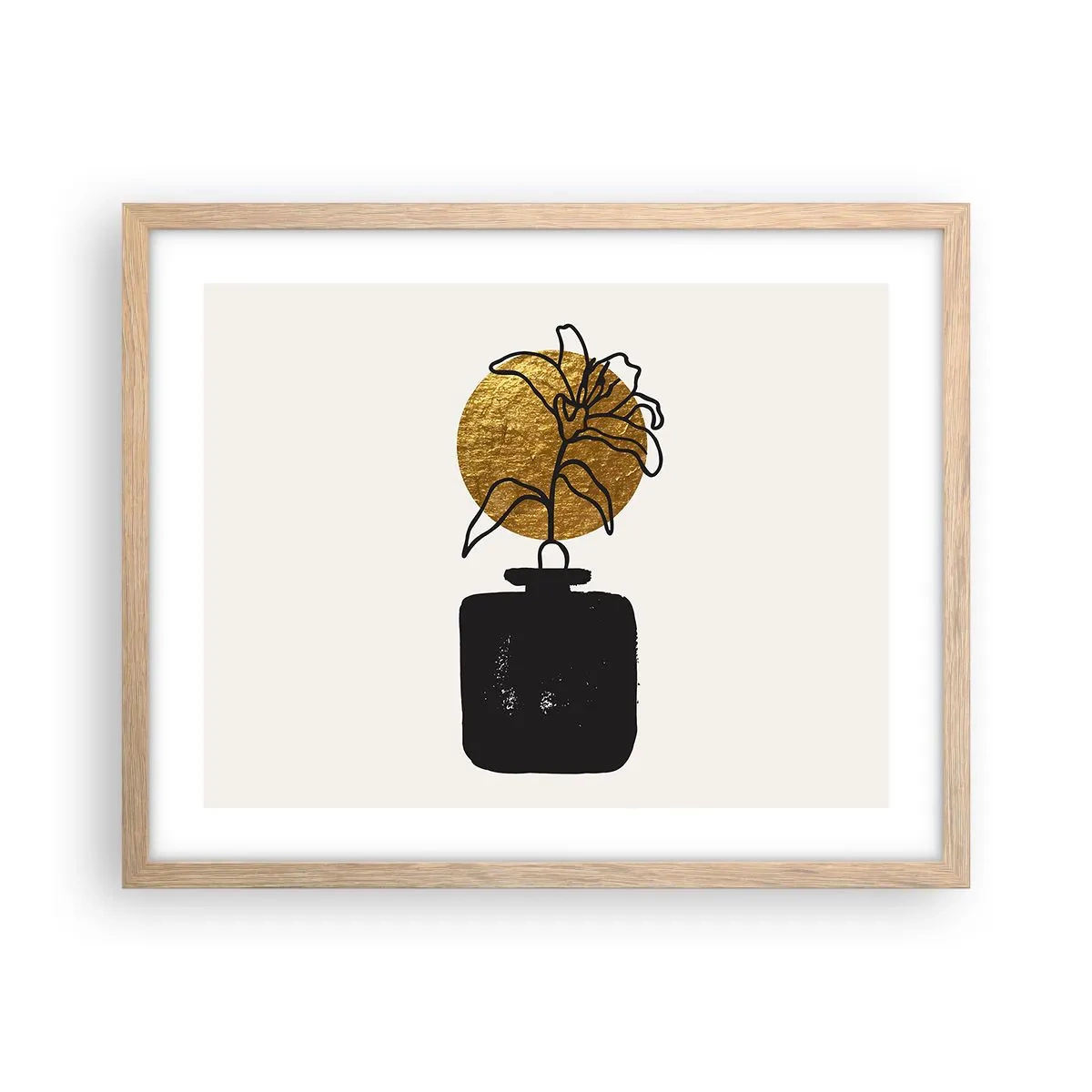 Een poster in een licht eiken lijst - Schoonheid is goud waard - 50x40 cm