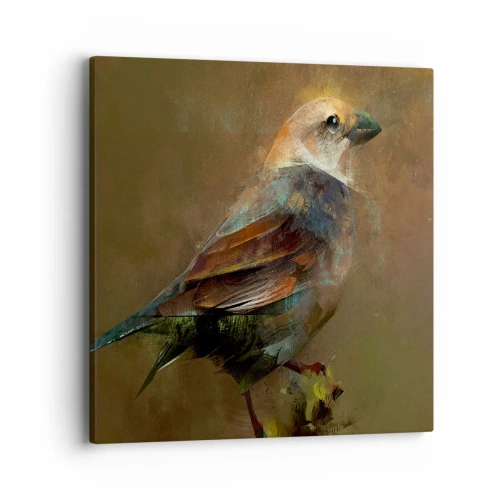 Schilderen op canvas - Een mus, een klein vogeltje - 40x40 cm