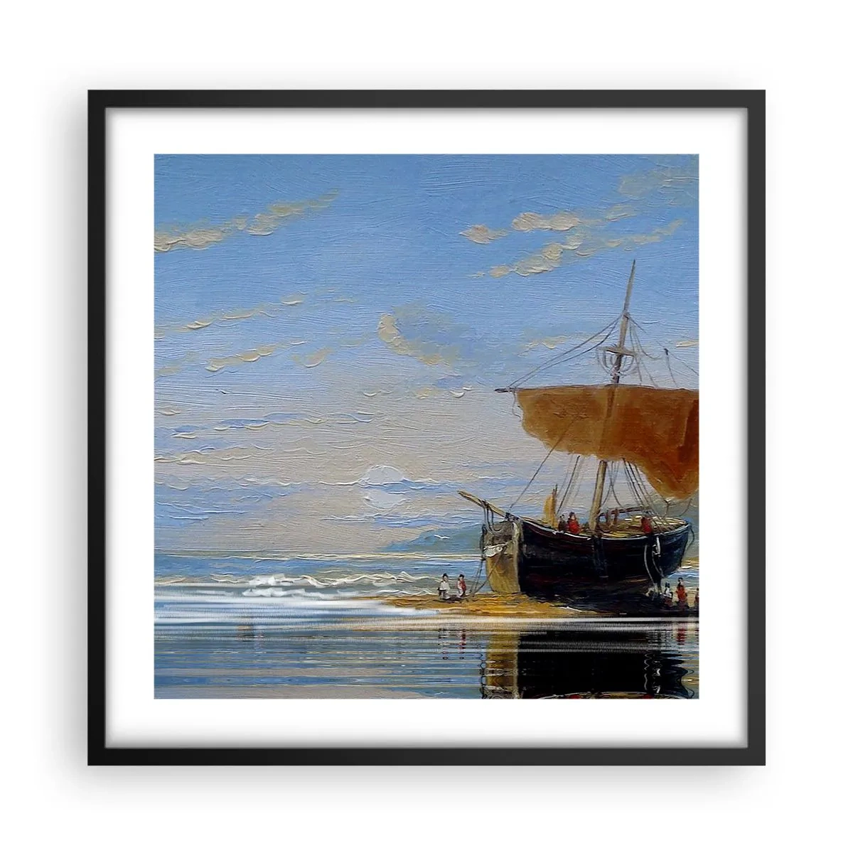 Poster in een zwarte lijst - Water, bodem, lucht - 50x50 cm