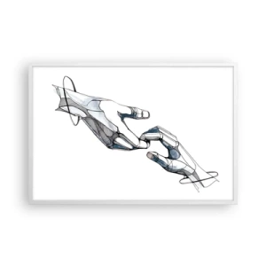 Poster in een witte lijst - Een goed gebaar - 91x61 cm