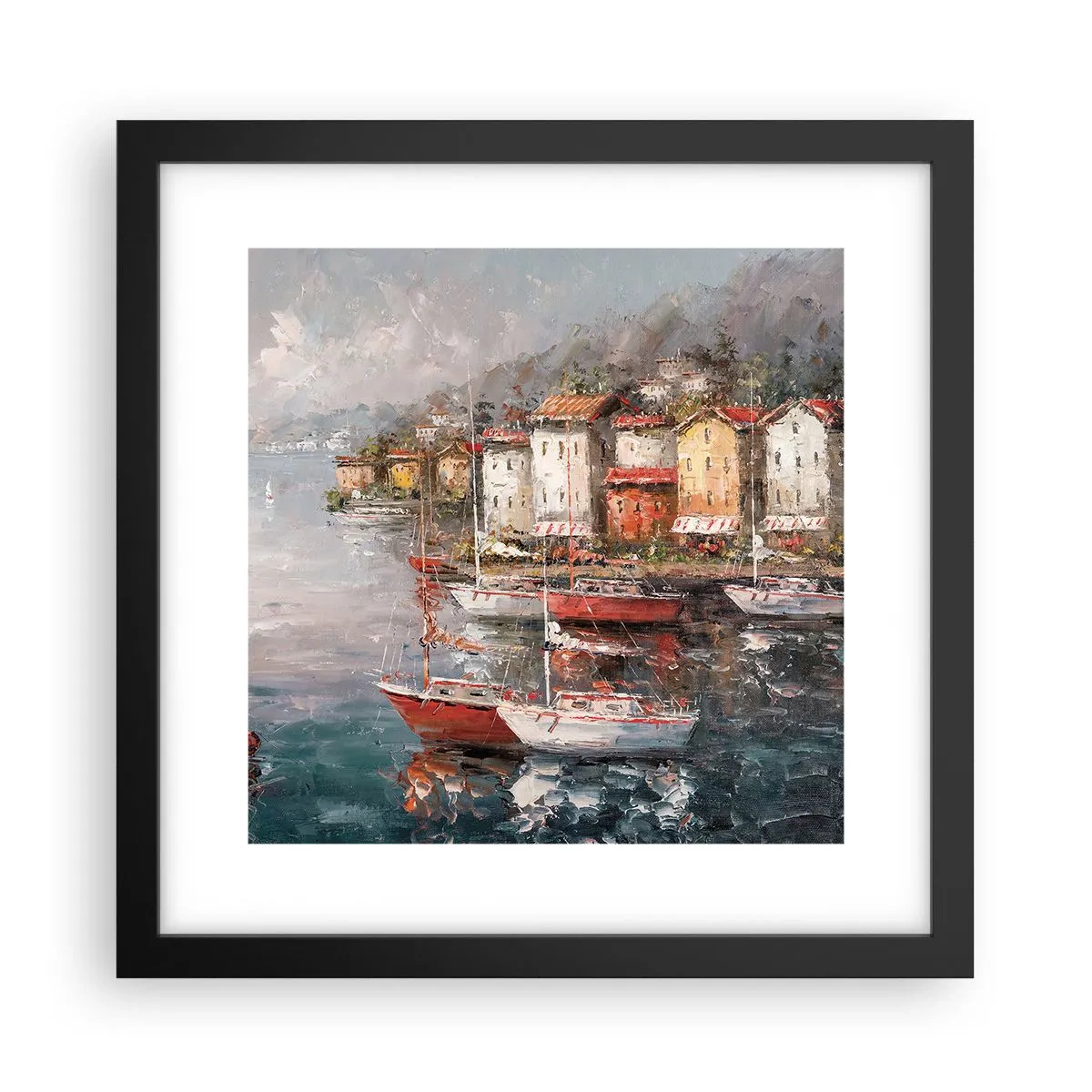 Poster in een zwarte lijst - Romantisch toevluchtsoord - 30x30 cm
