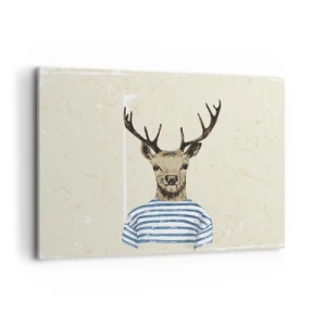 Schilderen op canvas - Omdat ik van gestreepte t-shirts hou! - 100x70 cm