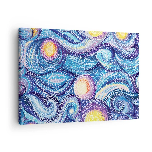 Schilderen op canvas - Een artistieke interpretatie van de sterrenhemel in de stijl van Van Gogh - 70x50cm - Naar een schilderij van van Gogh - Moderne wanddecoratie voor woonkamer en slaapkamer ARTTOR