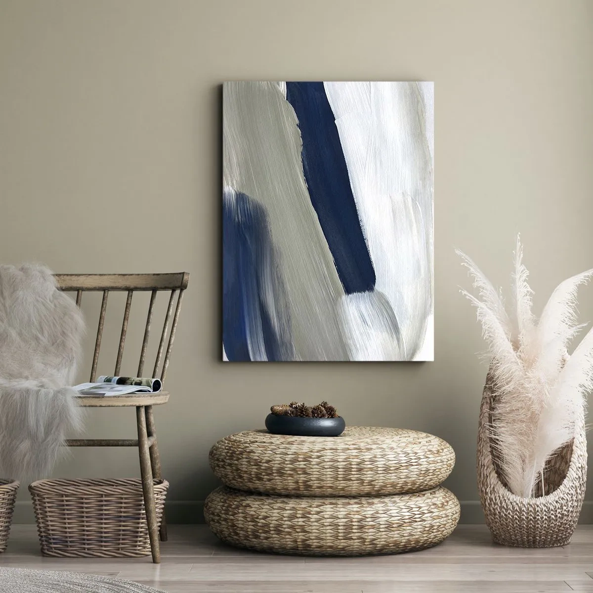 Schilderen op canvas - Ontmoeting met witheid - 45x80 cm