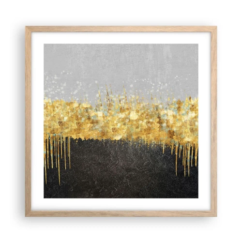 Een poster in een licht eiken lijst - Naar binnen en naar boven - 50x50 cm