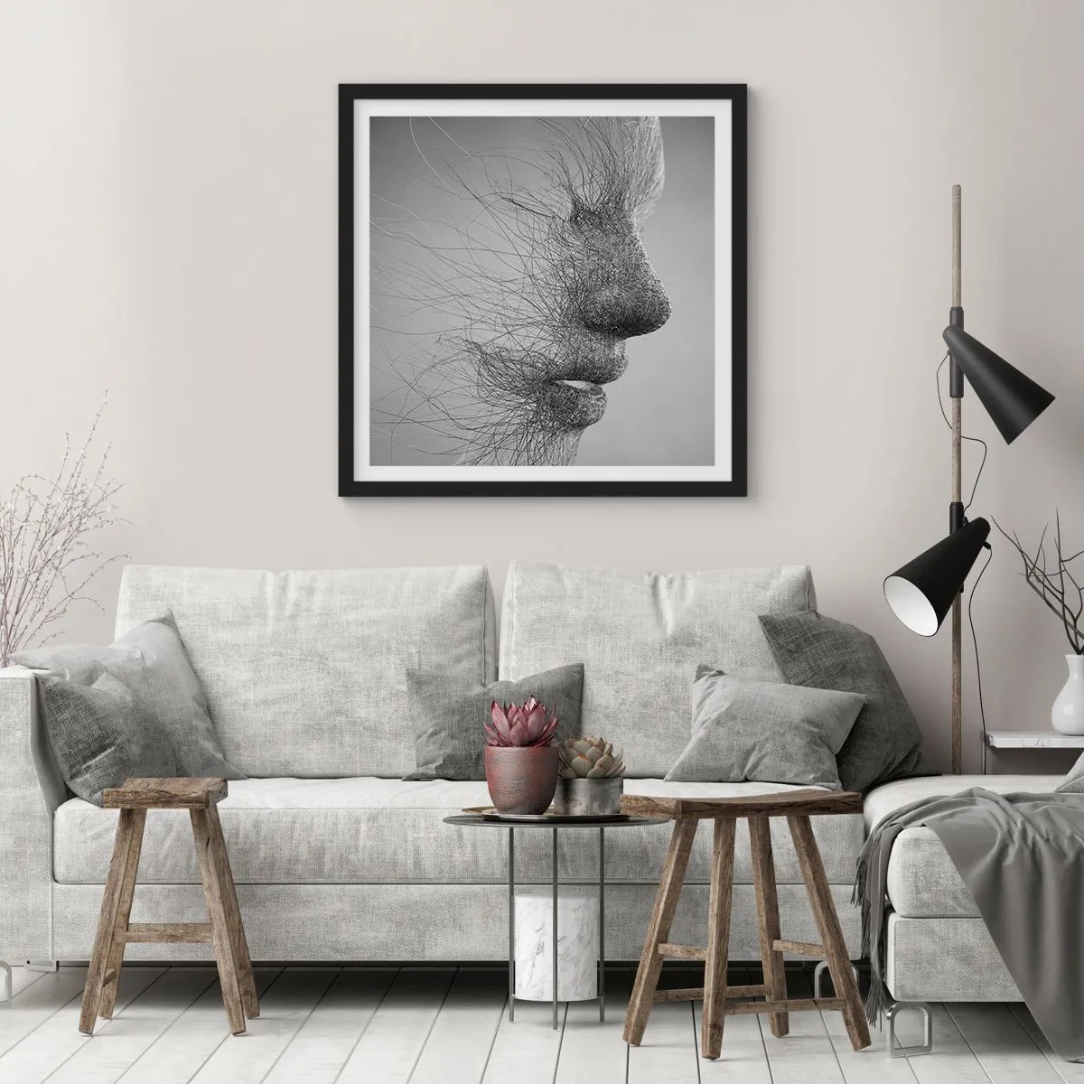 Poster in een zwarte lijst - De geest van de wind - 30x30 cm