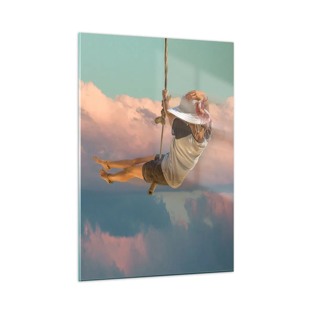 Schilderen op glas - Plezier in de wolken - 50x70 cm