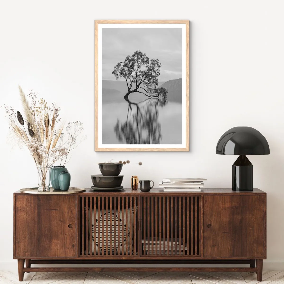 Een poster in een licht eiken lijst - Er is zo'n land - 30x40 cm