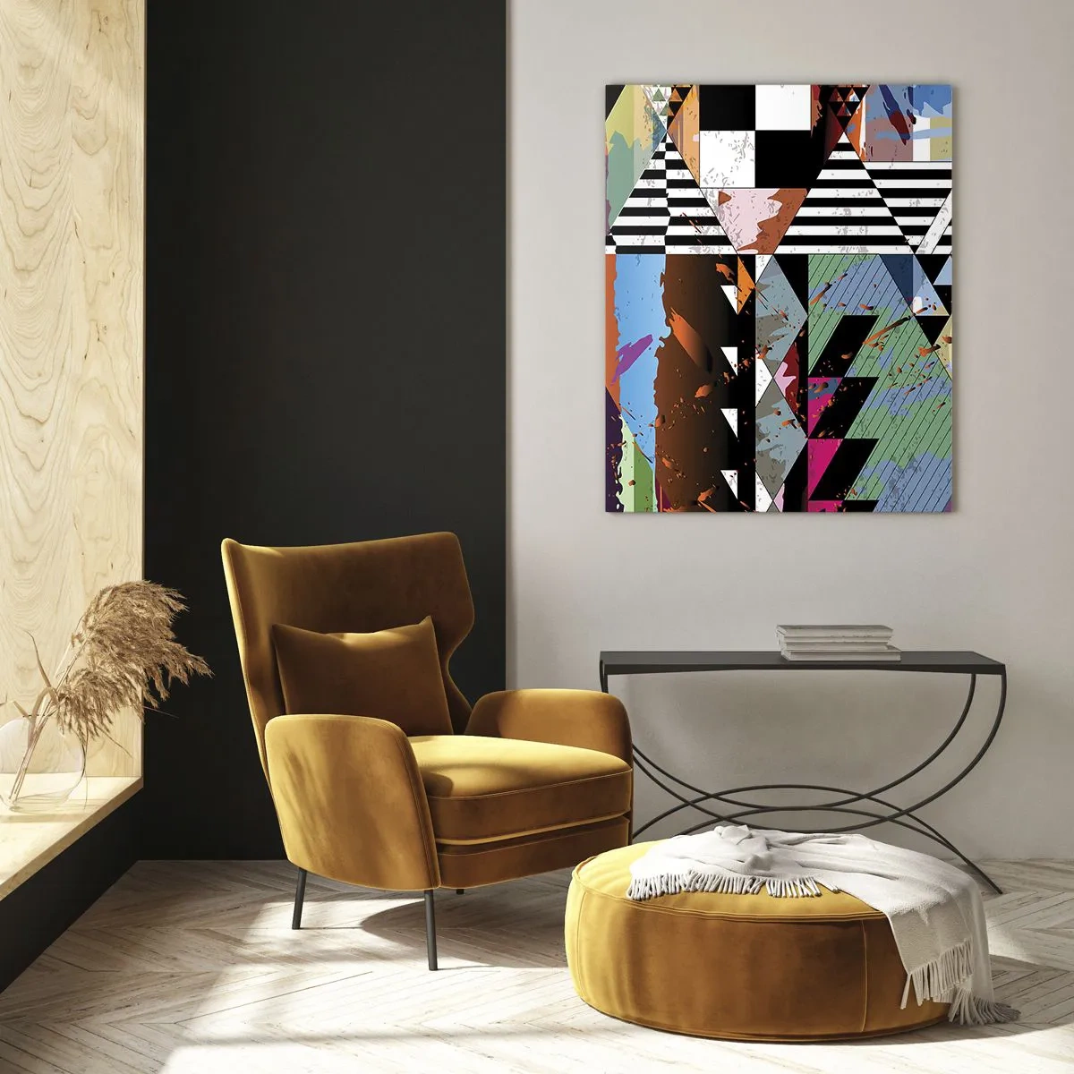 Schilderen op glas - Geometrisch en organisch - 70x100 cm