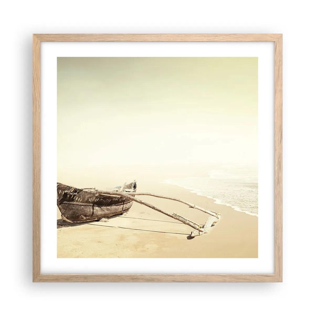 Een poster in een licht eiken lijst - Geheugen van de Stille Zuidzee - 50x50 cm