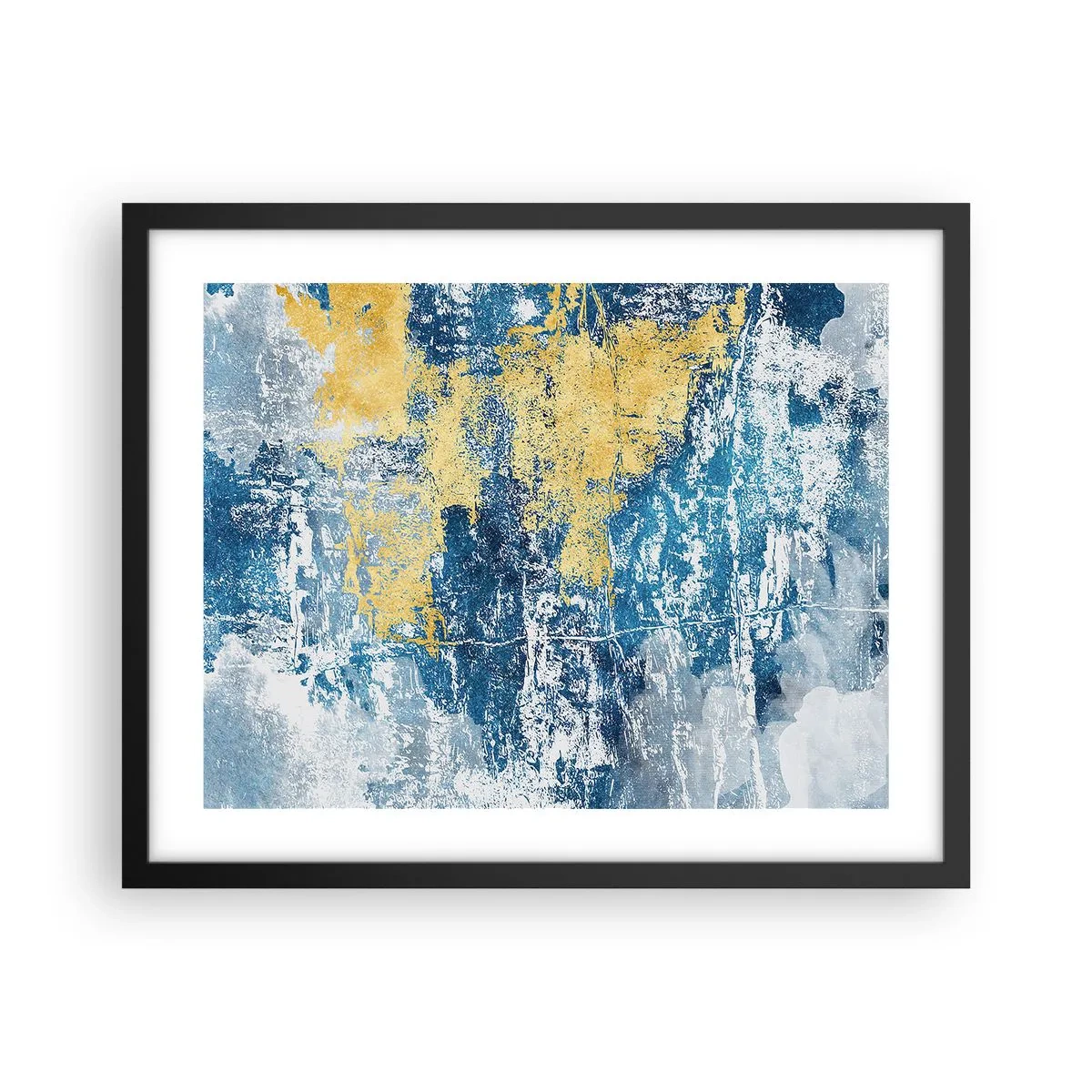 Poster in een zwarte lijst - Abstractie vol met weer - 50x40 cm