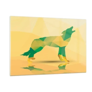 Schilderen op glas - Een eenzame wolf - 120x80 cm