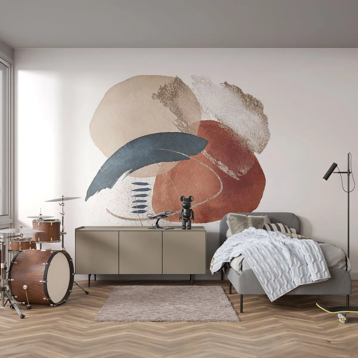 Fotobehang Premium Sand - Ovale compositie - Abstractie, Deel, Modern patroon - 450x315 cm