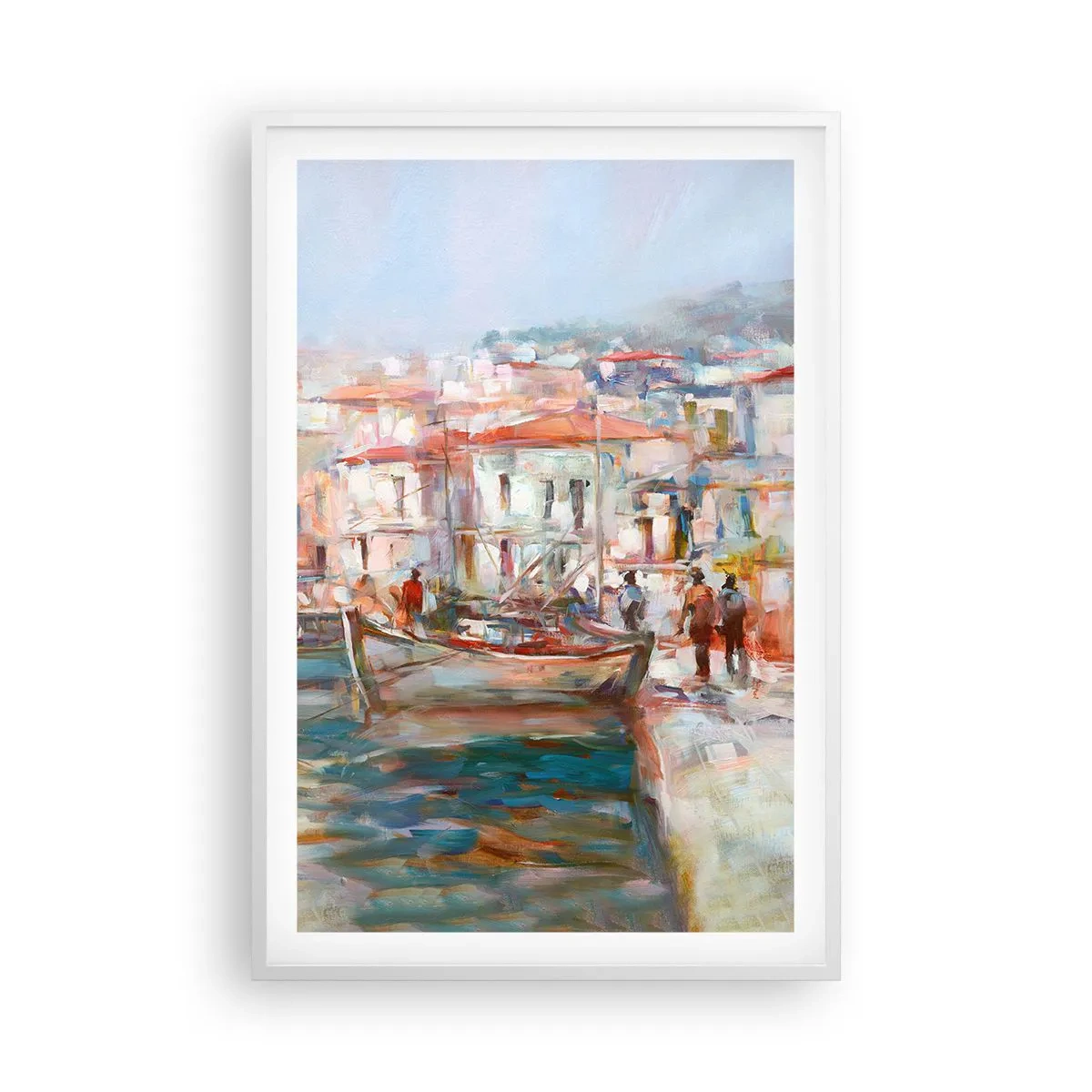 Poster in een witte lijst - Pastel vakantie - 61x91 cm