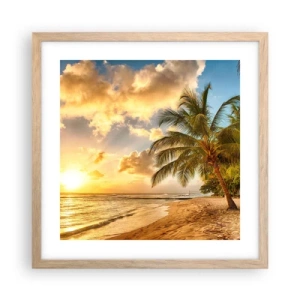 Een poster in een licht eiken lijst - Eeuwige zomer, altijd vakantie - 40x40 cm