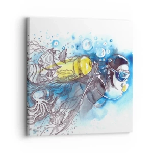 Schilderen op canvas - Geweldig blauw - 30x30 cm