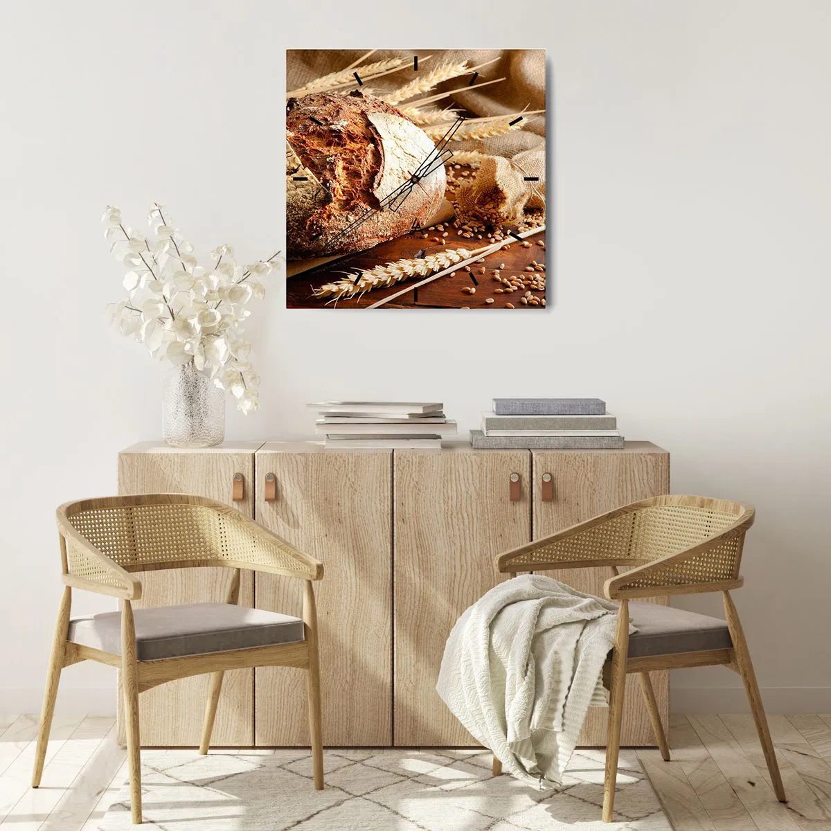 Wandklok - Klok - Smakelijk, geurig, knapperig - 40x40 cm