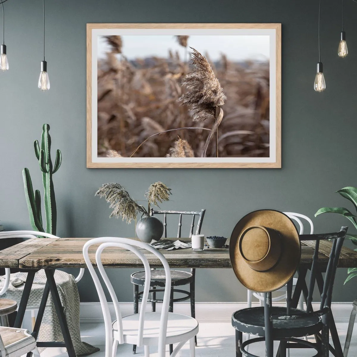 Een poster in een licht eiken lijst - Tijd om met de wind mee te gaan - 40x30 cm