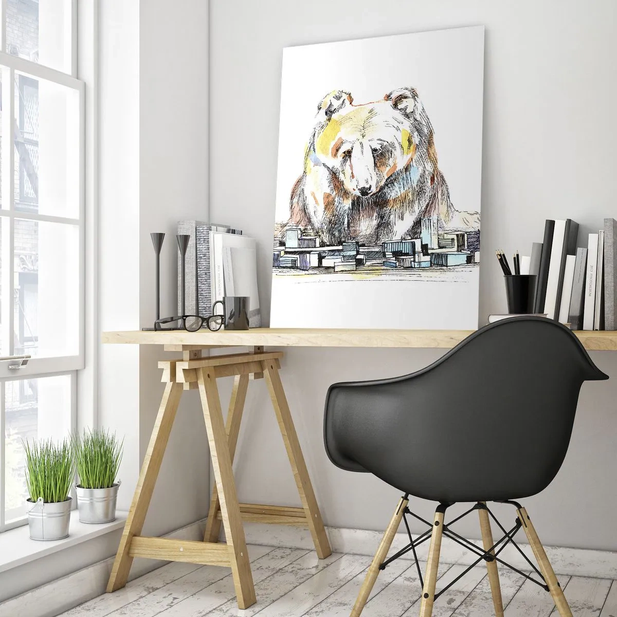 Schilderen op glas - Hoe kun je zo leven? - 50x70 cm