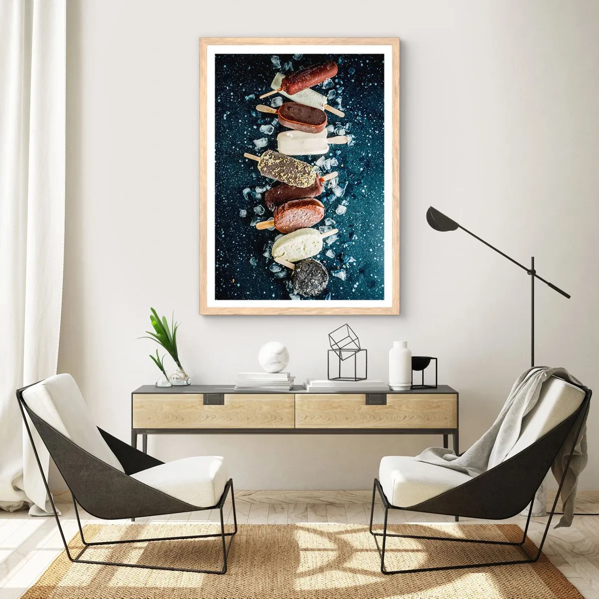 Een poster in een licht eiken lijst - De smaak van hete zomer - 30x40 cm