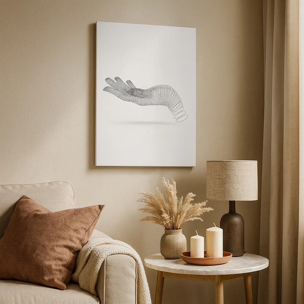 Schilderen op canvas - Veerkrachtige hand - 50x70 cm