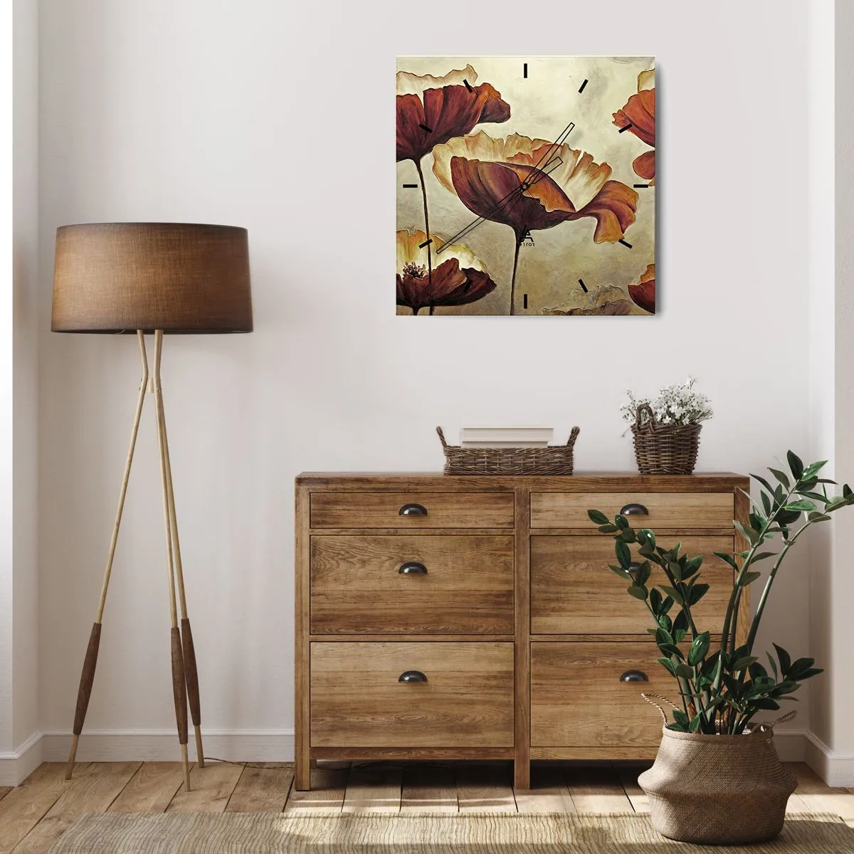 Wandklok - Klok - Golvend weiland - 30x30 cm