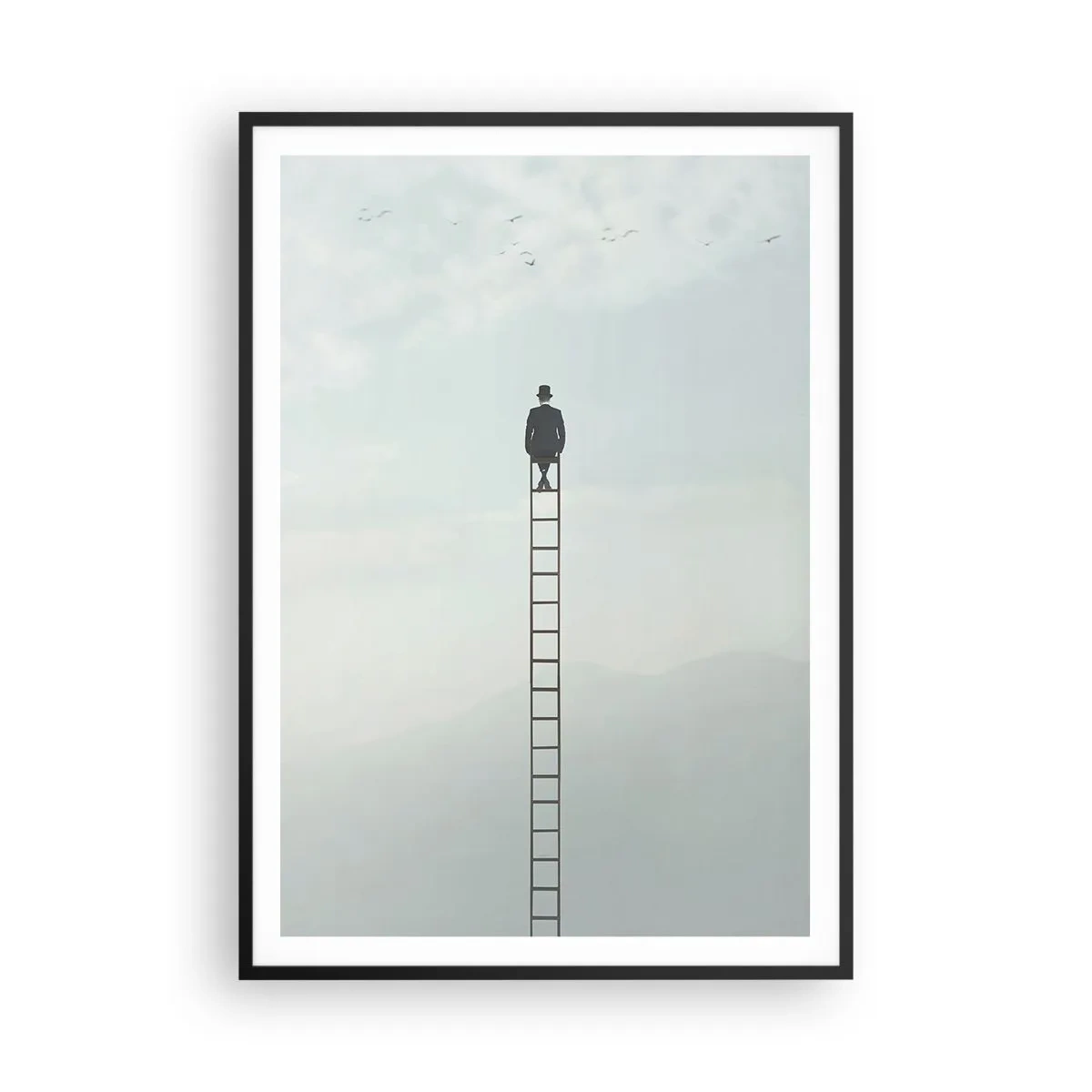 Poster in een zwarte lijst - Stap verder op! - 70x100 cm