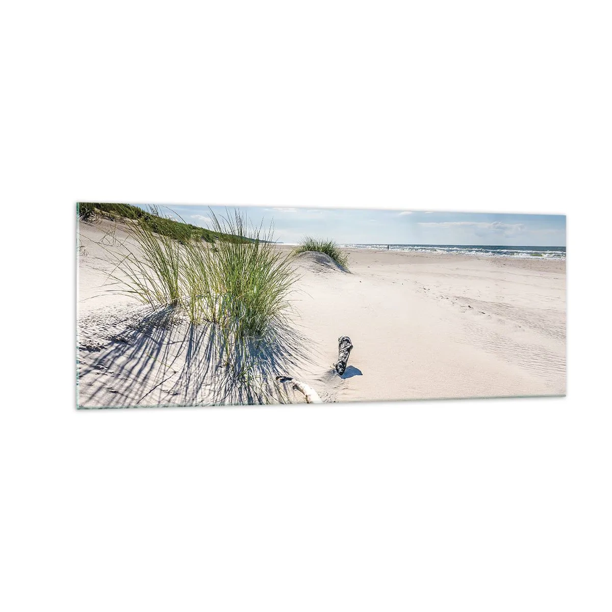 Schilderen op glas - De mooiste zandstrand? Oostzee-strand - 140x50 cm