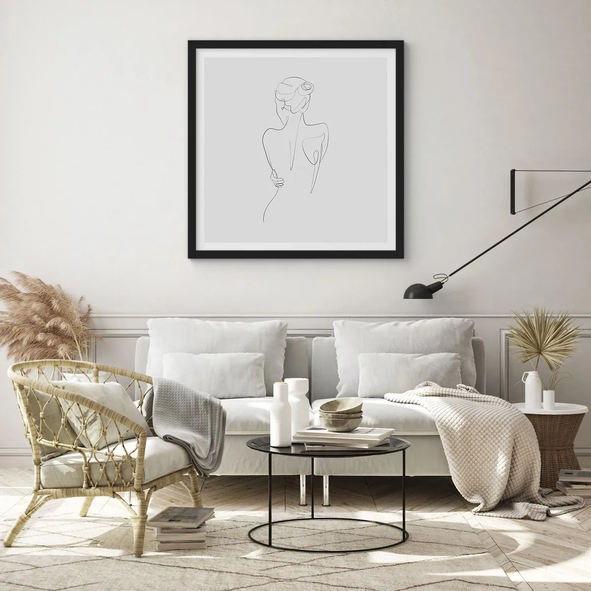 Poster in een zwarte lijst - Lichaamsmuziek - 60x60 cm