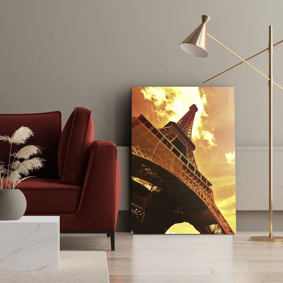 Schilderen op canvas - Monumentaal, want verguld met de zon - 55x100 cm