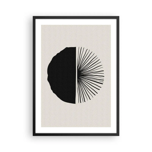Poster in een zwarte lijst - Minimalistische zwart-wit abstractie - 50x70cm - Een scala aan mogelijkheden - Moderne wanddecoratie voor woonkamer en slaapkamer ARTTOR