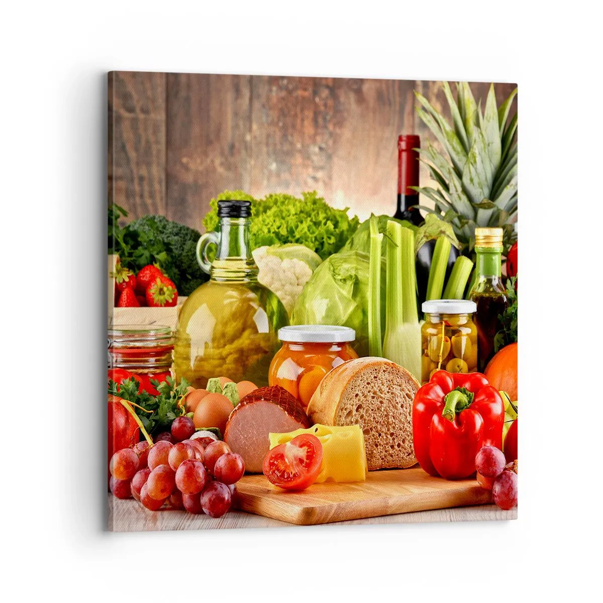 Schilderen op canvas - Gerookt, gebakken en gemarineerd - 70x70 cm