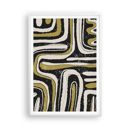 Poster in een witte lijst - Compositie: wegen en steegjes - 70x100 cm