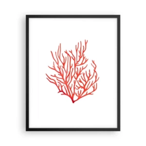 Poster in een zwarte lijst - Koraal filigraan - 40x50 cm