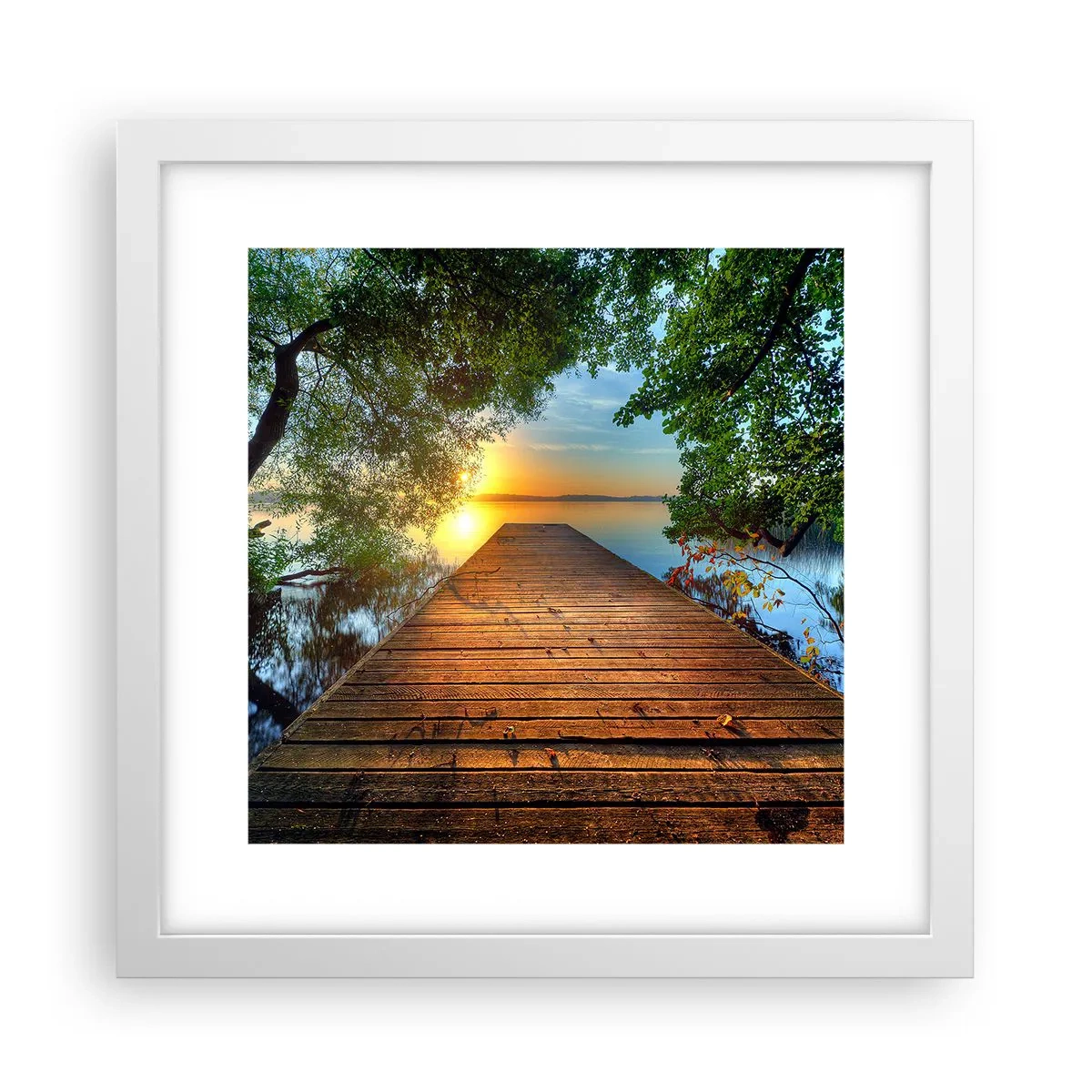 Poster in een witte lijst - Neem de tijd, ga zitten - 30x30 cm