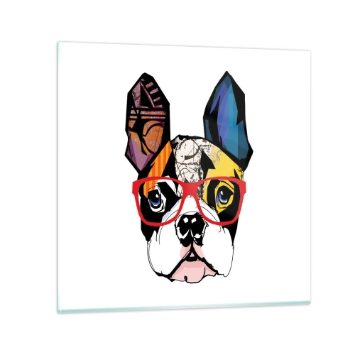 Schilderen op glas - intellectueel - 30x30 cm