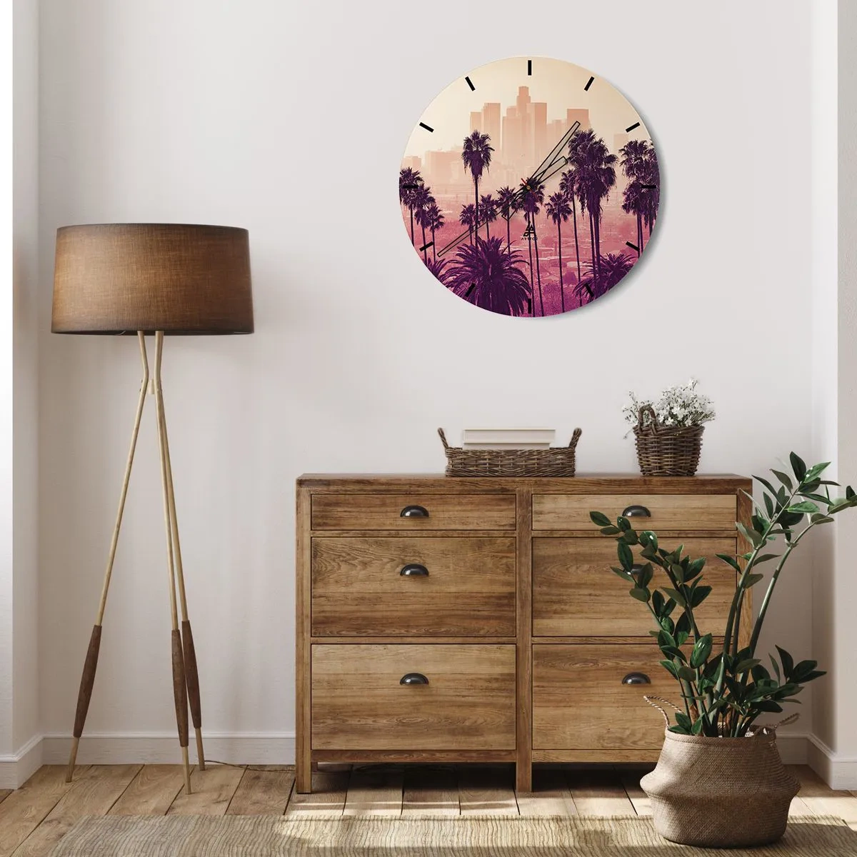 Wandklok - Klok - Californisch landschap - 40x40 cm