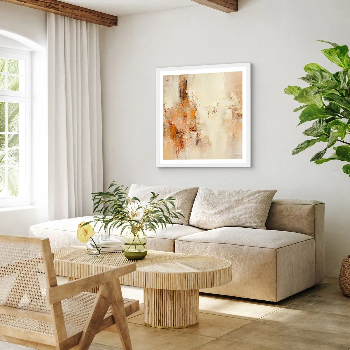 Poster in een witte lijst - Ziel van Amber - 40x40 cm