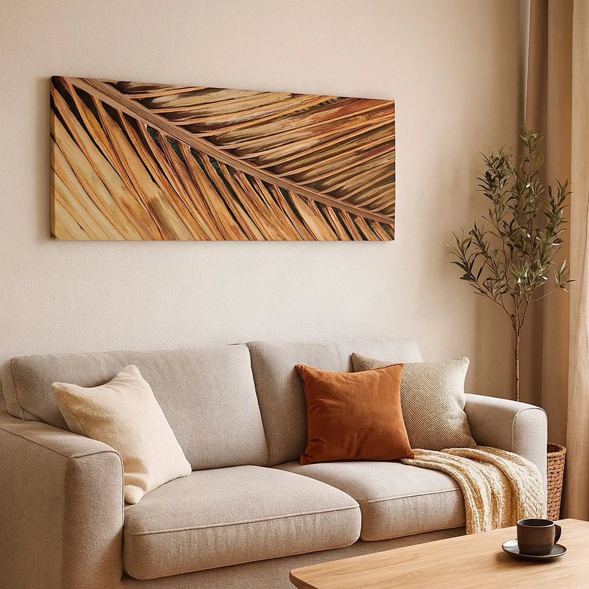 Schilderen op canvas - Kokos goud - 100x40 cm