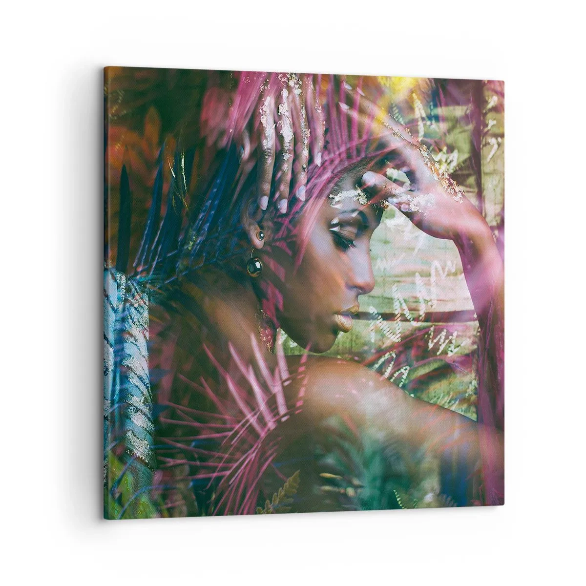 Schilderen op canvas - Moeder Natuur in de jungle - 50x50 cm