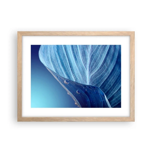 Een poster in een licht eiken lijst - Verborgen druppels blauw - 40x30 cm