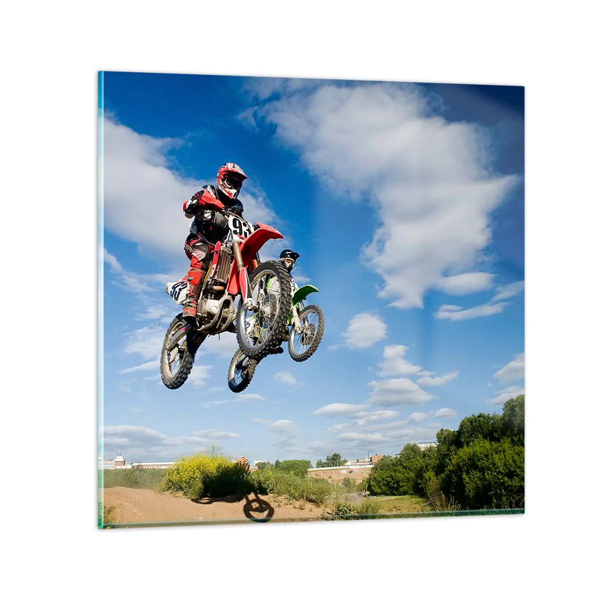 Schilderen op glas - Luchtsprong - 40x40 cm