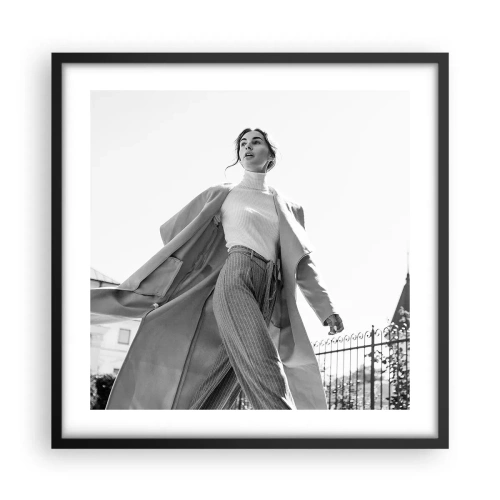 Poster in een zwarte lijst - Ga je mee? - 50x50 cm