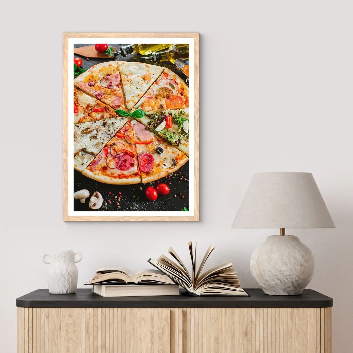 Een poster in een licht eiken lijst - Een scala aan smaken - 61x91 cm