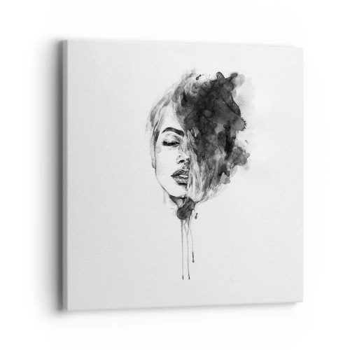 Schilderen op canvas - Waar droomt het meisje over? - 40x40 cm