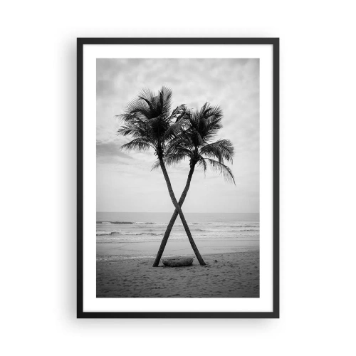 Poster in een zwarte lijst - Scandinavische retraite - 50x70cm - Een tedere aanwezigheid - Moderne wanddecoratie voor woonkamer en slaapkamer ARTTOR