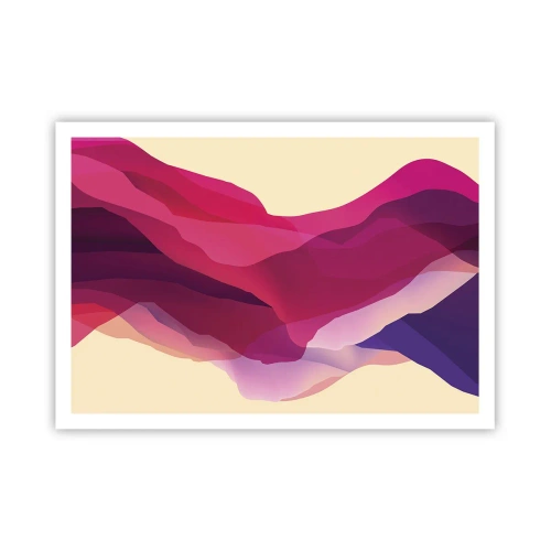 Poster - Paarse golven - 100x70 cm