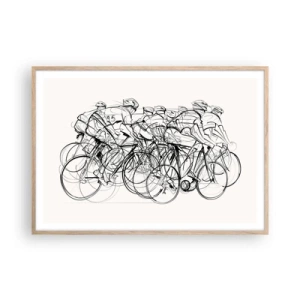 Een poster in een licht eiken lijst - Samen als team - 100x70 cm