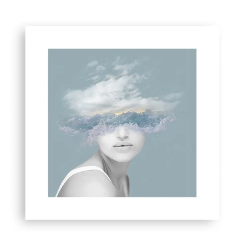 Poster - Met hoofd in de wolken - 30x30 cm
