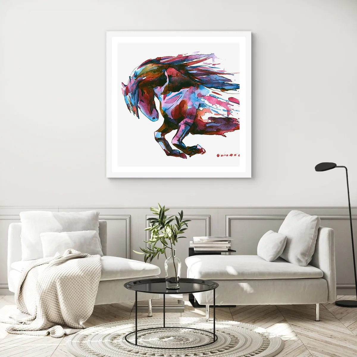 Poster in een witte lijst - In vervoering - 40x40 cm